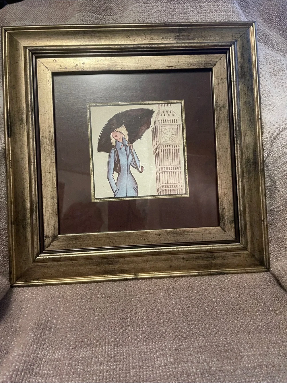 Andrea Laliberte 15X15   Classic Gold Wood Frame London In Pink